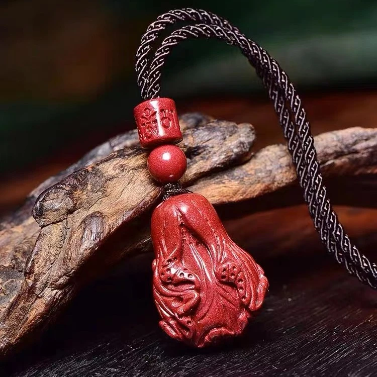 含辰砂工艺品50紫金色白菜吊坠男女简约