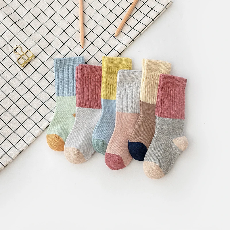 宝宝袜子纯色秋冬春秋新生儿中筒袜婴儿袜舒适儿童袜ins透气