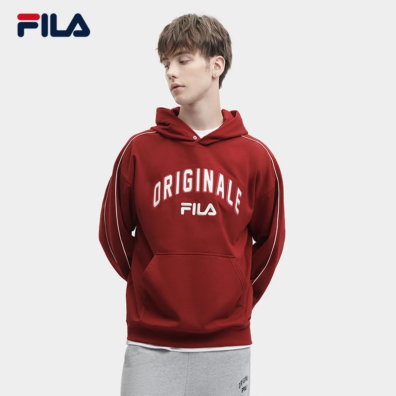 【张艺兴同款】FILA斐乐运动卫衣男装龙年红色潮流上衣F11M349201