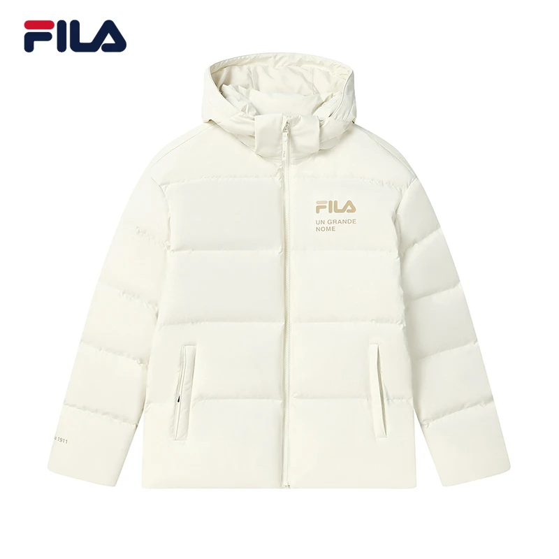 Fila/斐乐羽绒服男女新款宽松休闲连帽情侣保暖外套F61U349902