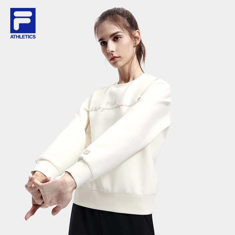 Fila/斐乐新款拿铁女士经典时尚百搭套头运动休闲卫衣A11W311203F