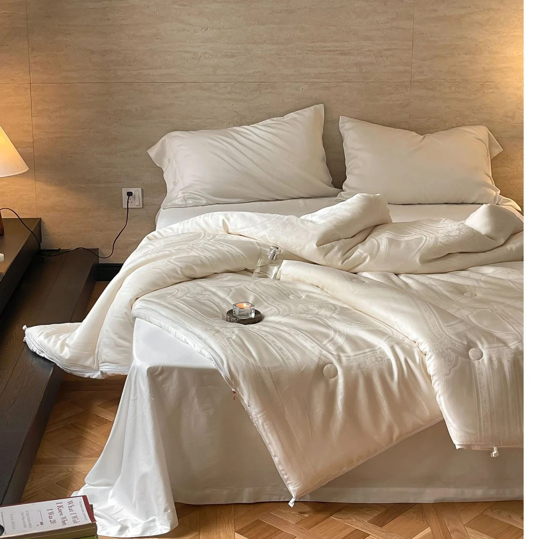 【斯嘉丽】高奢天丝棉简欧大提花51有机抗菌大豆被