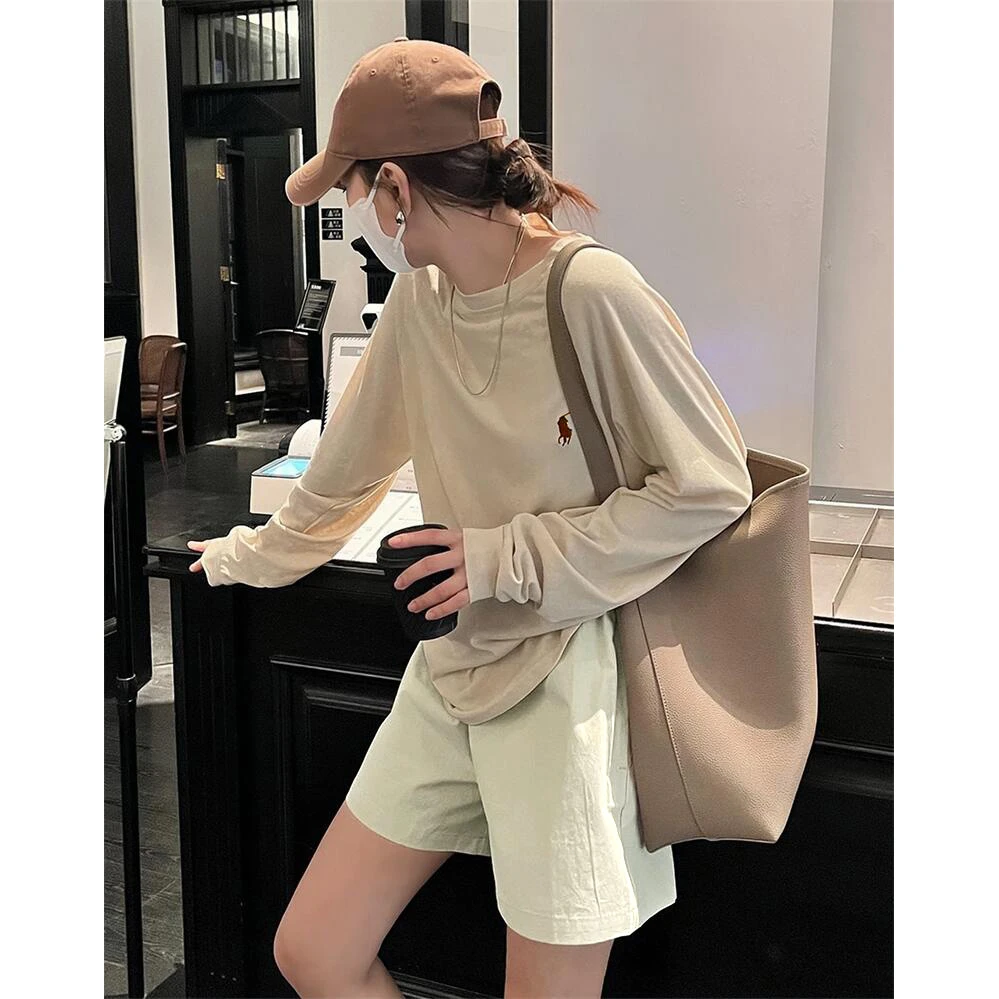 早秋慵懒风宽松薄款新款显瘦百搭长袖上衣休闲韩版外穿气质T恤