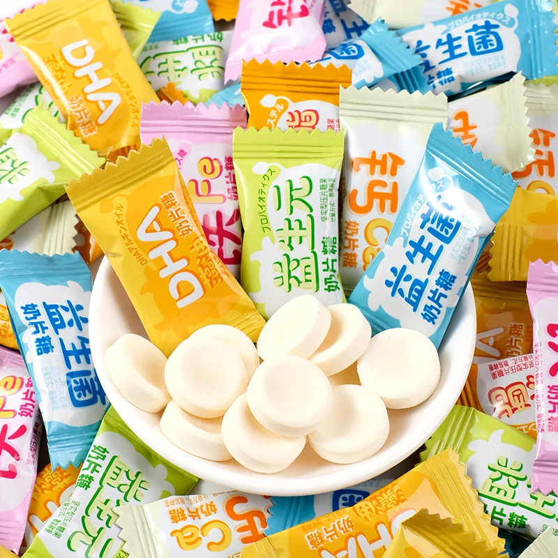 益生菌奶片糖干吃独立包装香浓牛奶味糖果儿童办公室休闲零食批发