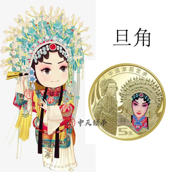 法定货币2024年中国京剧艺术纪念币旦角 人民银行发行5元硬币
