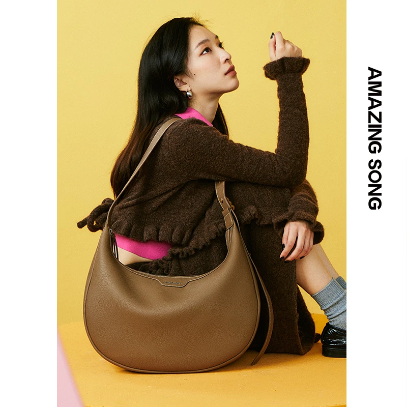 【微瑕介意慎拍】半月包大号时尚休闲百搭复古小众单肩女士包包