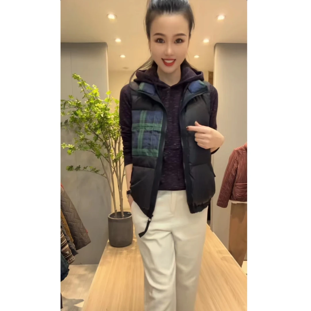 【七彩衣新品】88118羽绒马甲90白鸭绒女秋冬新款无袖 衣长62