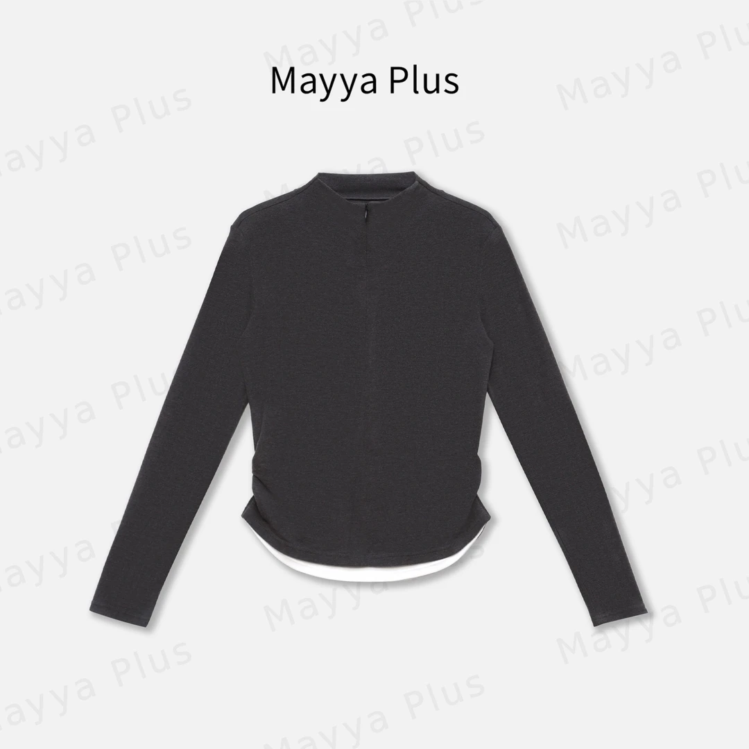 【倒带】Mayya Plus时尚新品轻奢气质显瘦百搭款针织上衣32437262