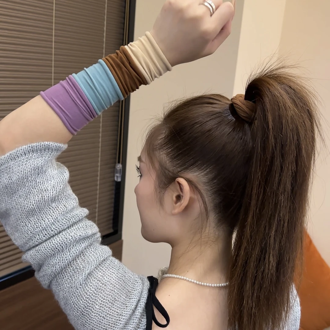 依牧升级加宽加大高品质高弹力无接缝肌肤感面膜发圈高马尾不勒发