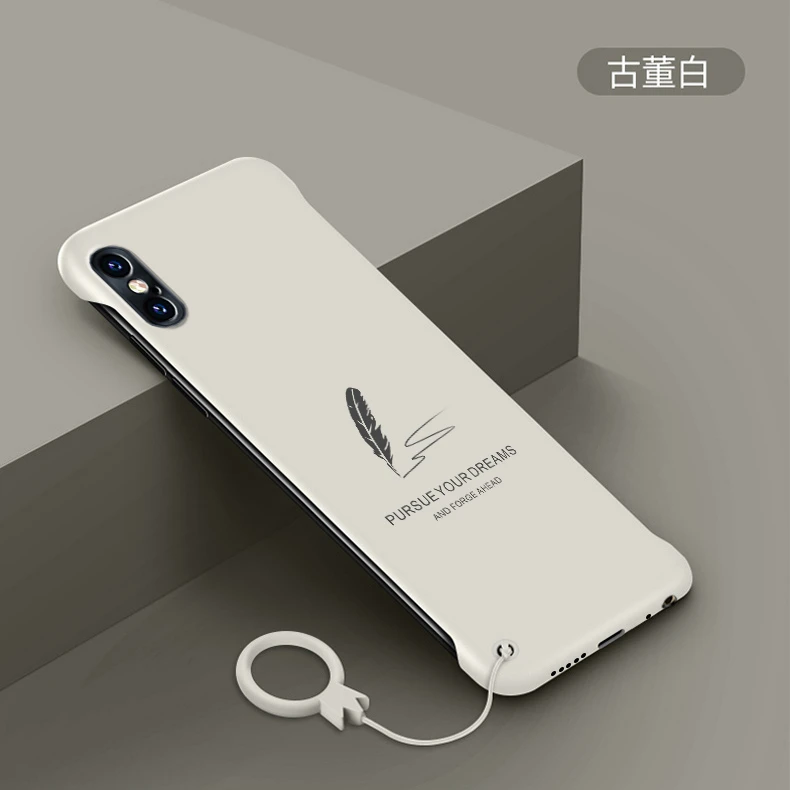 苹果x手机壳iphonexsmax摄像头全包超薄磨砂硬壳无边框羽毛款XR新