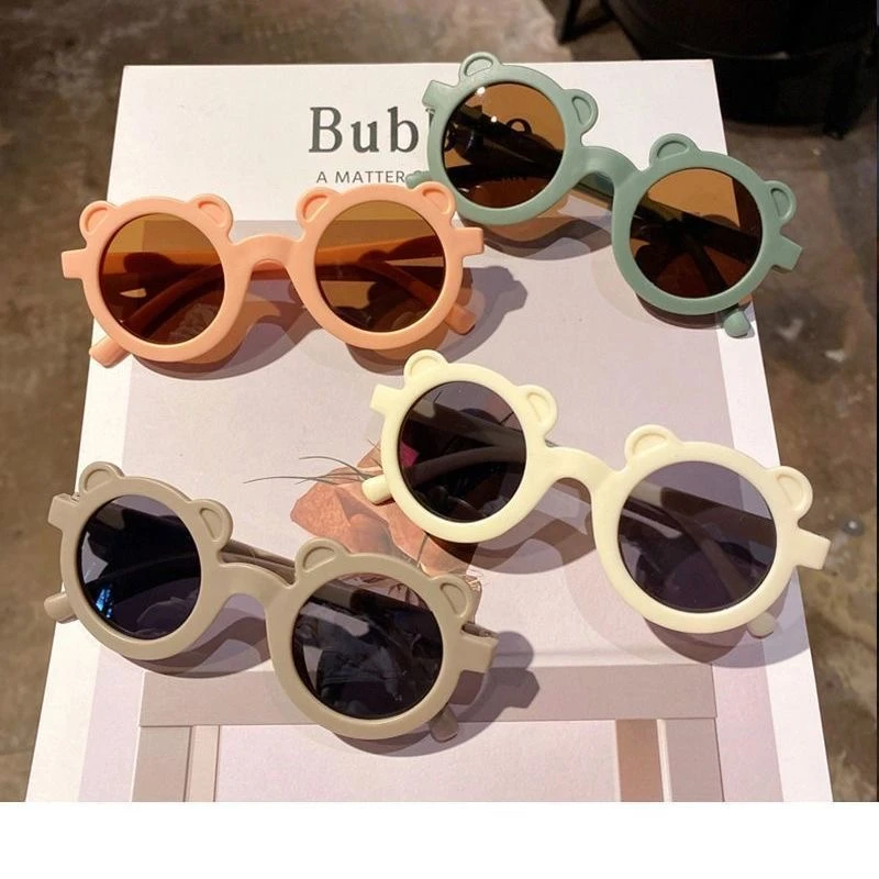 超萌【网红小熊太阳眼镜】护眼遮阳镜可爱搞怪防紫外线墨镜卡通圆框