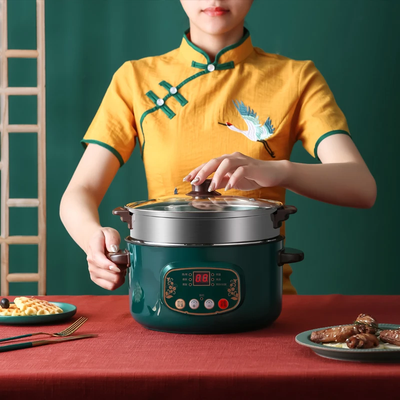 【智能推荐】电火锅蒸煮煎炒家用宿舍电煮煮面锅