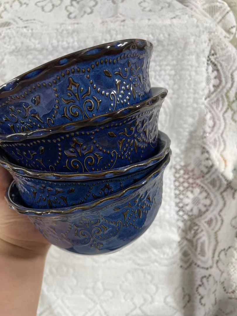 巴洛克奢华宫廷5.8寸碗（微瑕）帝王蓝4个一组