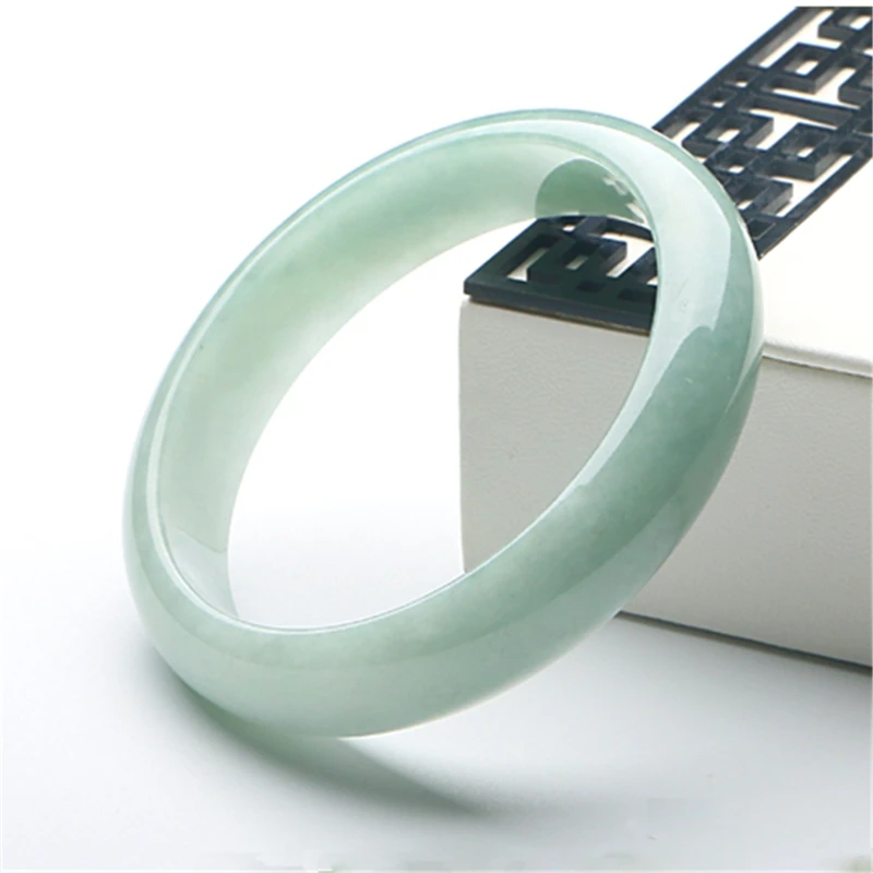 石千年天然A货翡翠手镯高货阳绿玉镯子时尚翡翠色浅绿送妈妈女款