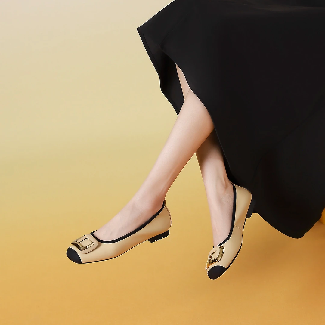 哈森2024夏季新款方头气质时尚粗跟浅口单鞋女百搭女鞋HWM240117