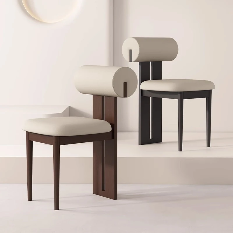 中古实木餐椅家用北欧设计师简约餐厅轻奢靠背椅时尚餐桌椅凳子