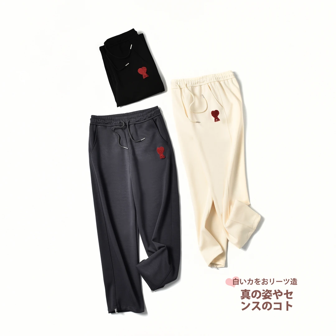 春季丝滑柔软空气层小爱心牙刷绣女士休闲卫裤 C463