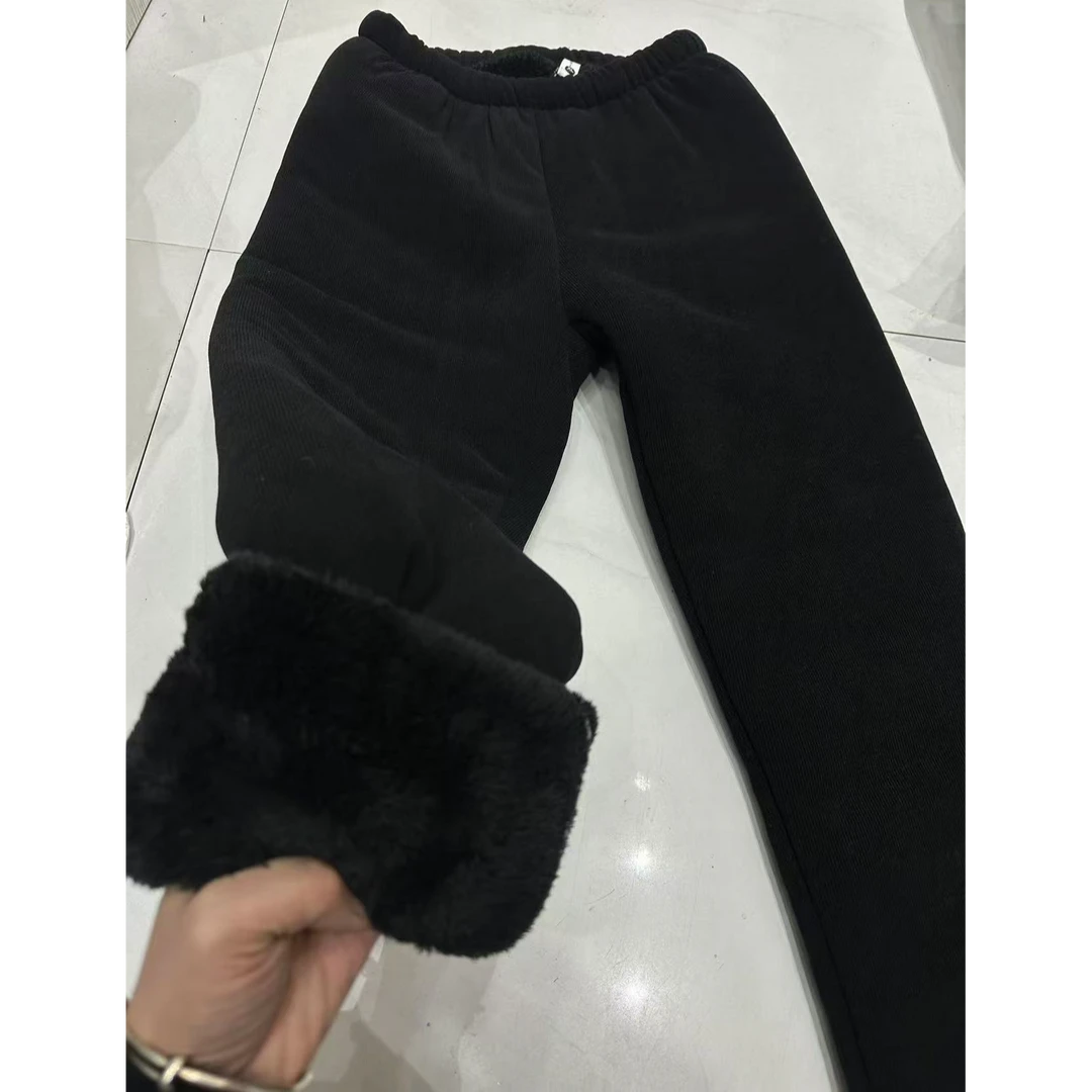 男女款冬季三层加厚加绒大棉裤家居服厚保暖雪尼尔绒裤冬天长裤