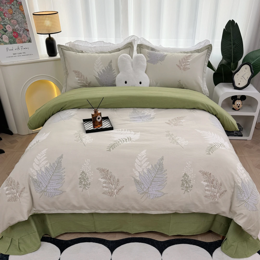 【域见】斜纹新疆全棉四件套 透气柔软纯棉加厚四件套印花被套床单