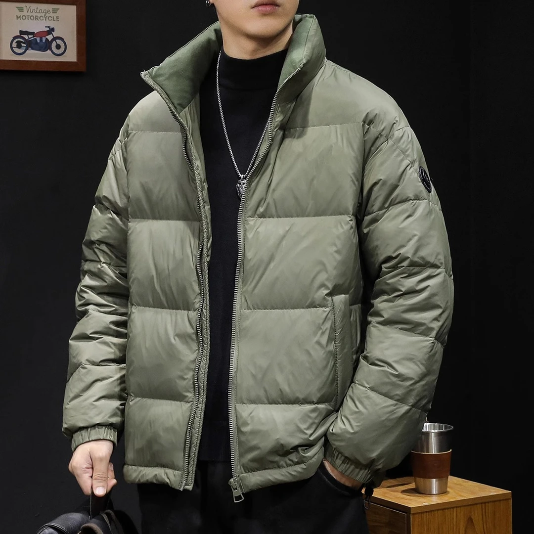 Cebrodz冬季立领短款羽绒服男美式宽松无帽面包服防寒保暖外套潮