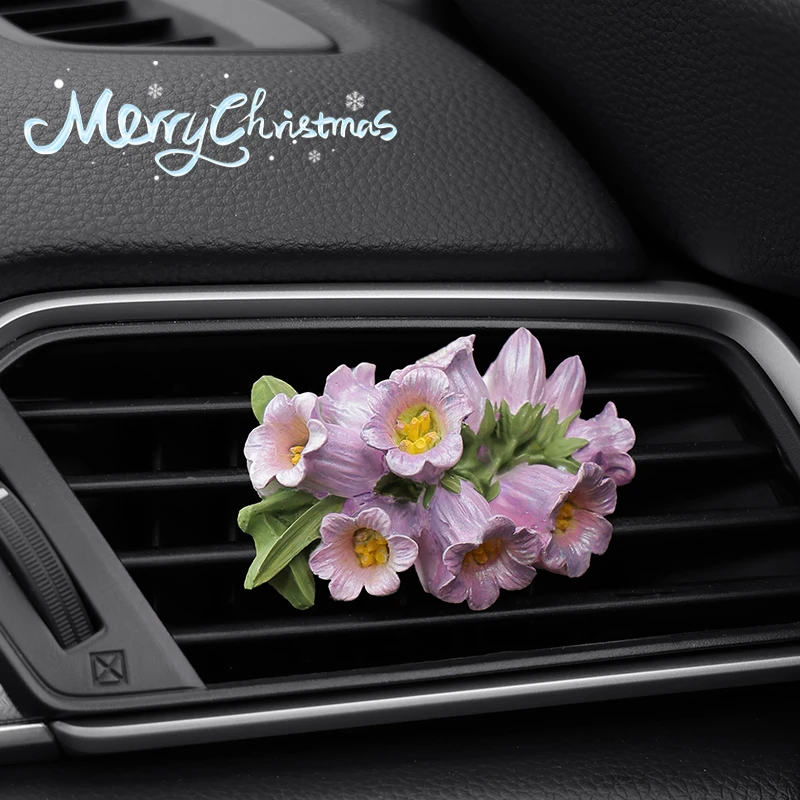车载香薰车用空调出风口铃兰香氛风铃淡香高级感摆件汽车新车礼物