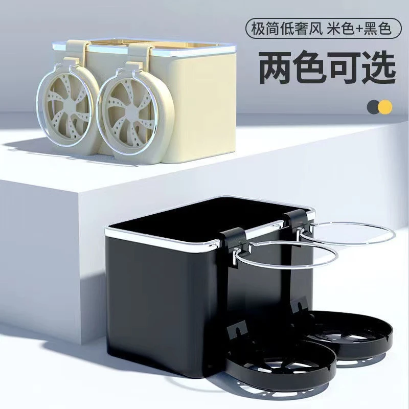 车载收纳盒汽车内置物架装饰多功能水杯架扶手箱储物盒纸巾盒折叠