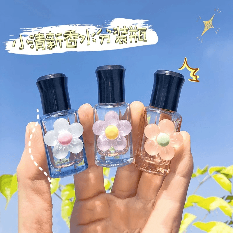 滚珠香水分装瓶便携迷你透明香薰瓶卡通玻璃便携小样瓶走珠精油瓶