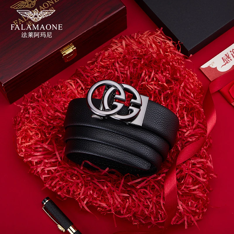法莱阿玛尼正品男士腰带轻奢时尚皮带真皮休闲生日礼物七夕礼物