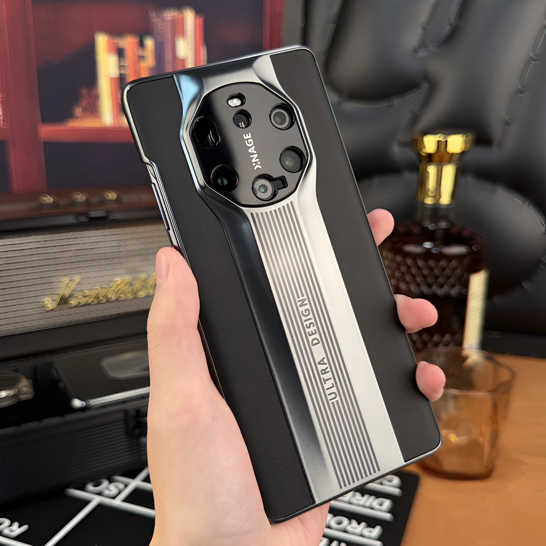 秒变非凡电镀皮纹壳适用华为Mate40Rs保时捷手机壳商务男士保护套