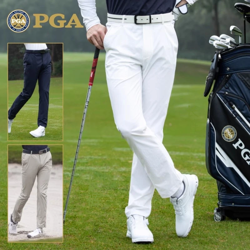 美国PGA 高尔夫男裤 修身时尚球裤 拉链口袋 春夏季高尔夫服饰