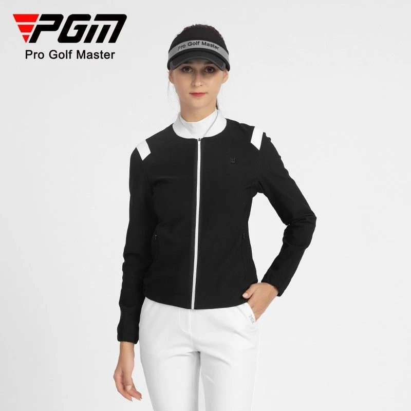 PGM 新款高尔夫女装外套秋冬 拉链长袖上衣 时尚显瘦女士棒球服