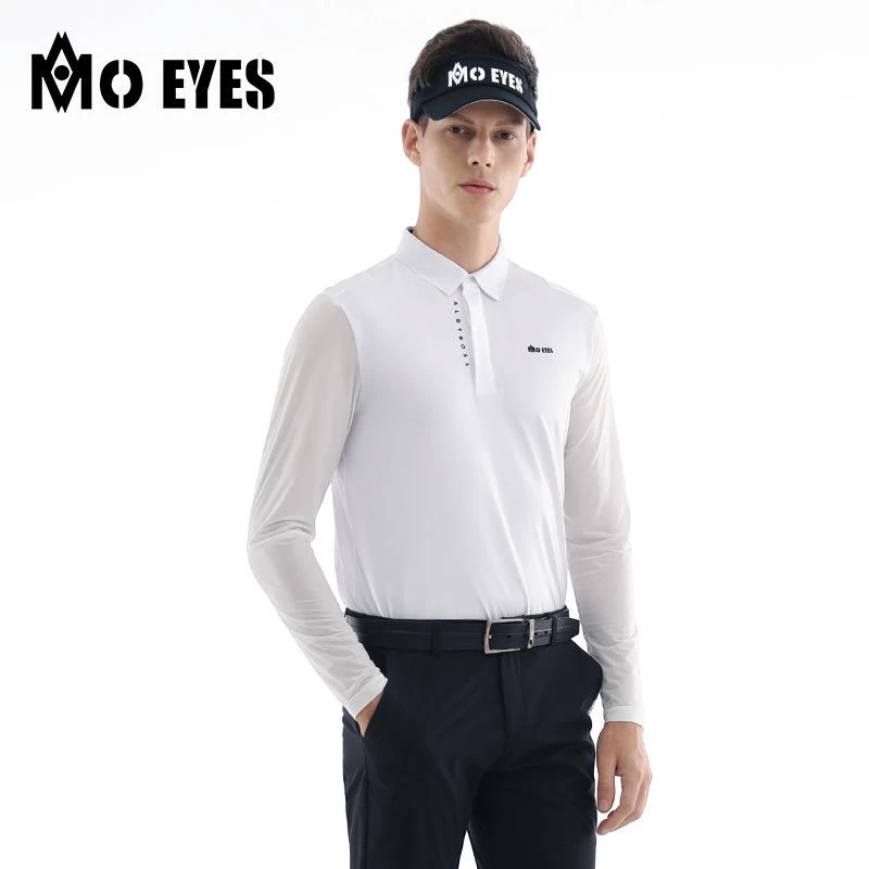 MOEYES 新款高尔夫男装防晒长袖秋冬季 弹力透气速干T恤