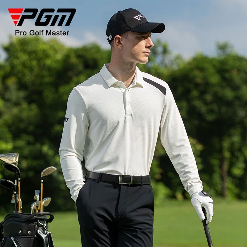 【直播间2件5折】PGM高尔夫服装男士长袖运动球服polo衫