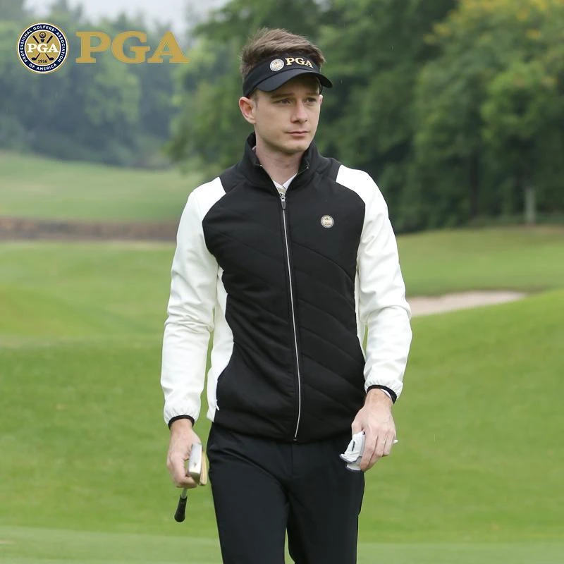 美国PGA高尔夫外套 男士夹棉上衣 衣袖两侧吸光发热内里防风御寒
