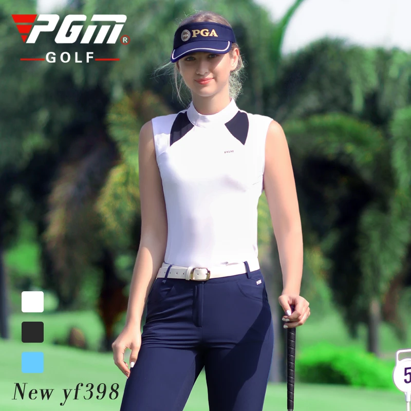 PGM高尔夫衣服女夏季新品无袖上衣弹力速干2024新品高尔夫服饰T恤