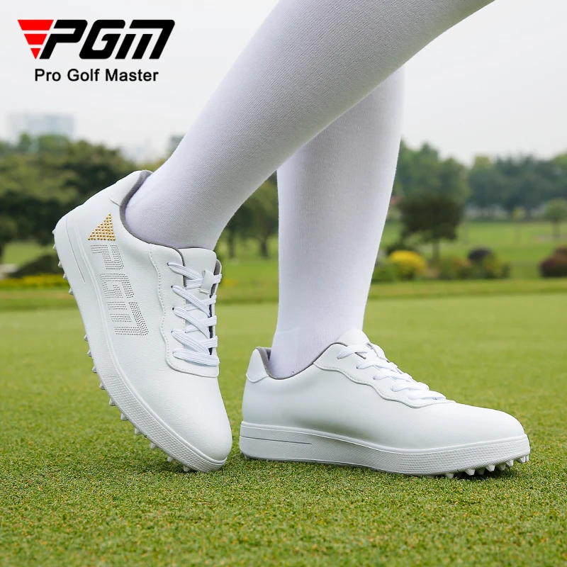 PGM高尔夫球鞋女士防水超纤鞋防滑鞋钉底休闲运动golf女鞋