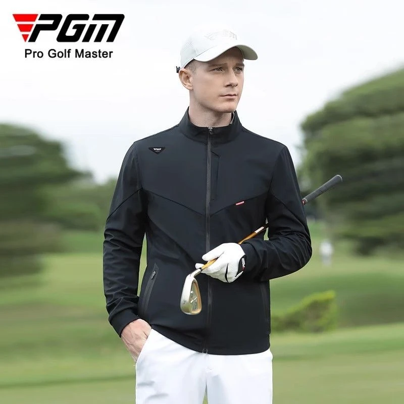 PGM 高尔夫男装风衣秋冬 拉链立领 防风防雨高弹golf运动服装男装