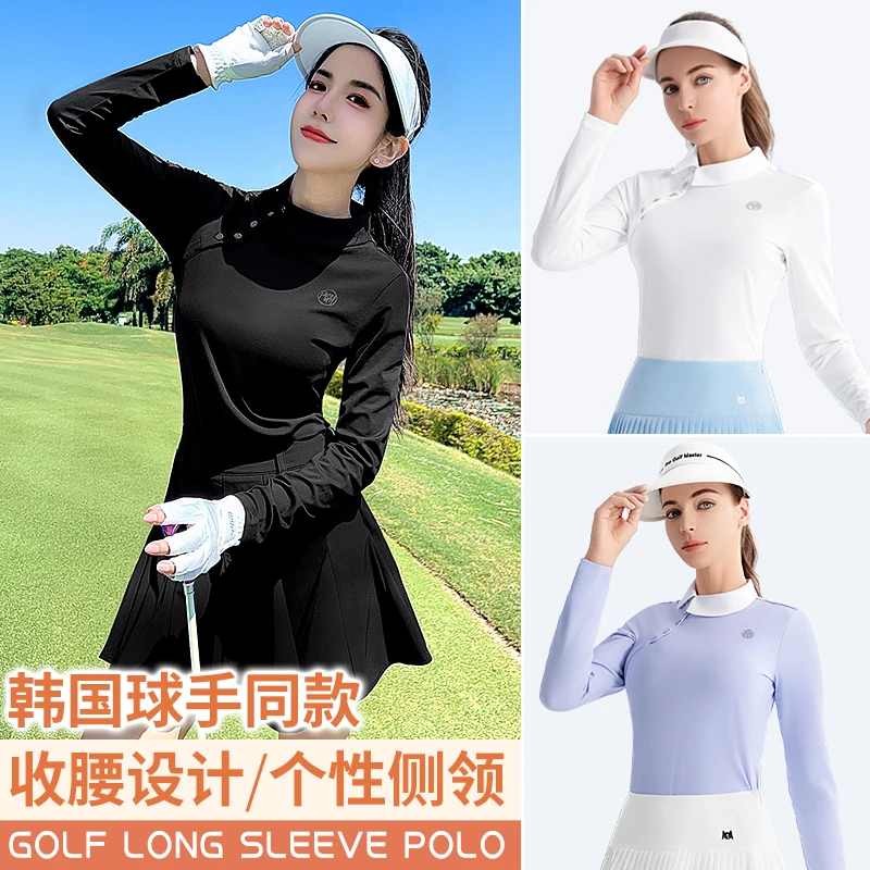 PGM 高尔夫服装女款 裙子上衣百褶短裙秋冬季显瘦运动时尚长袖T恤