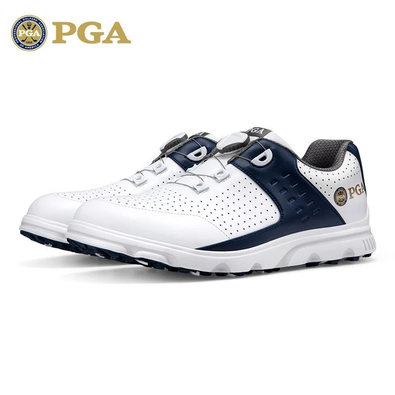 美国PGA 新品男款高尔夫鞋子透气鞋子 防侧滑鞋钉男鞋 旋转鞋带