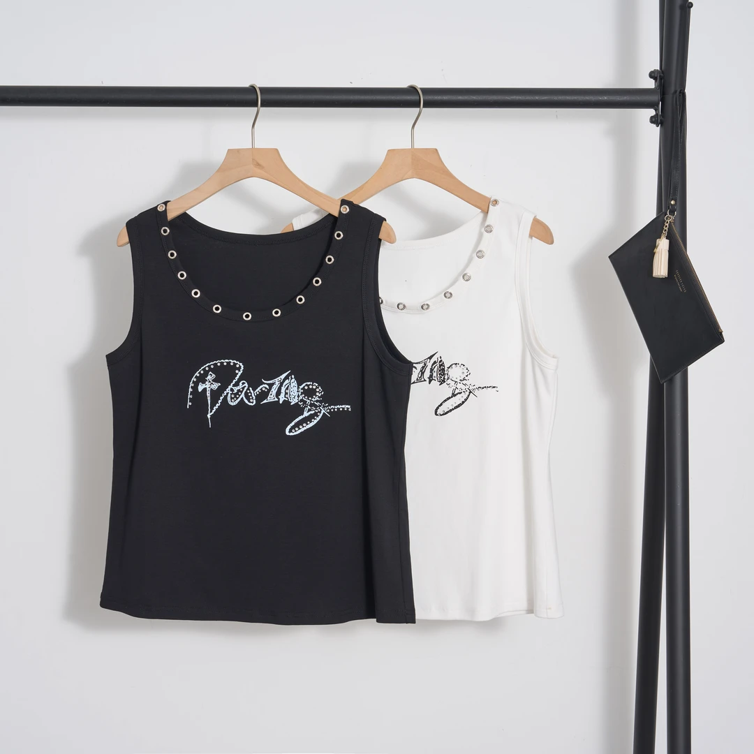 修身甜酷辣妹吊带背心女打底外穿无袖设计感小众镂空工字短款上衣