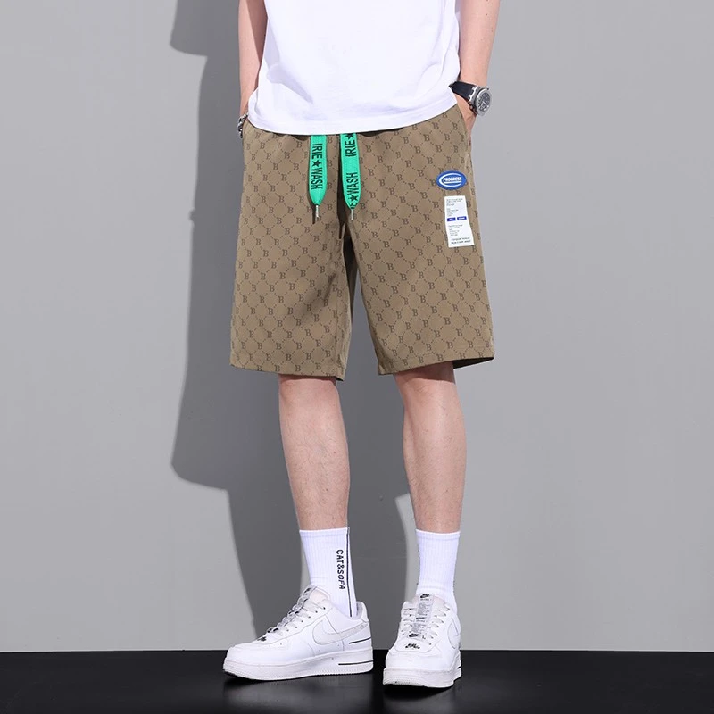仓石一树2023年夏季休闲短裤男薄款潮牌宽松运动冰丝直筒五分裤子