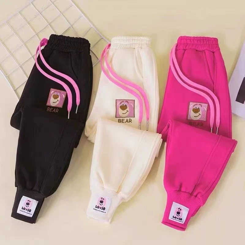 女童秋冬休闲裤儿童加绒加厚长裤2024秋冬新款中大童女孩运动裤