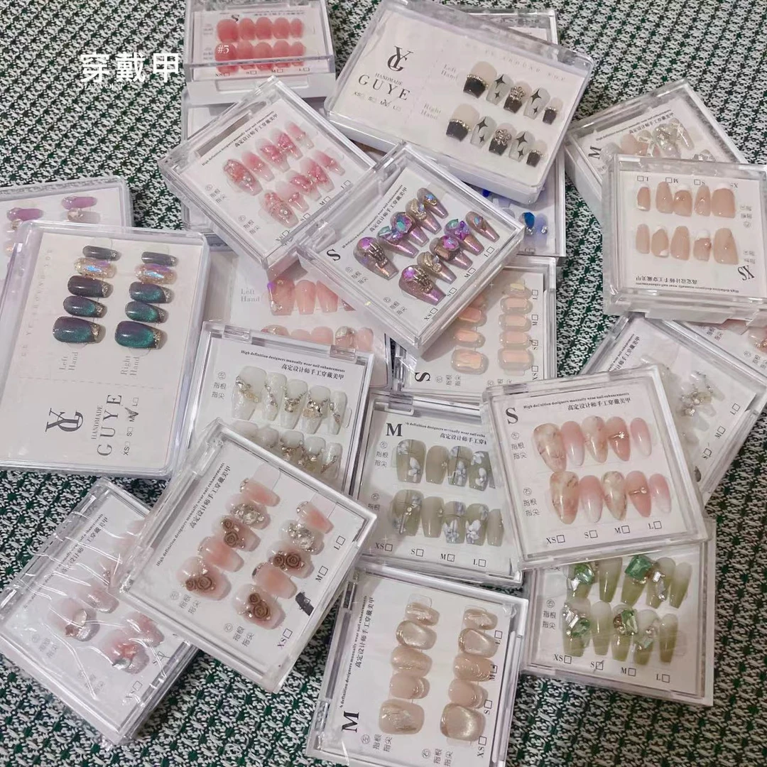纯手工穿戴甲简约大气显白
