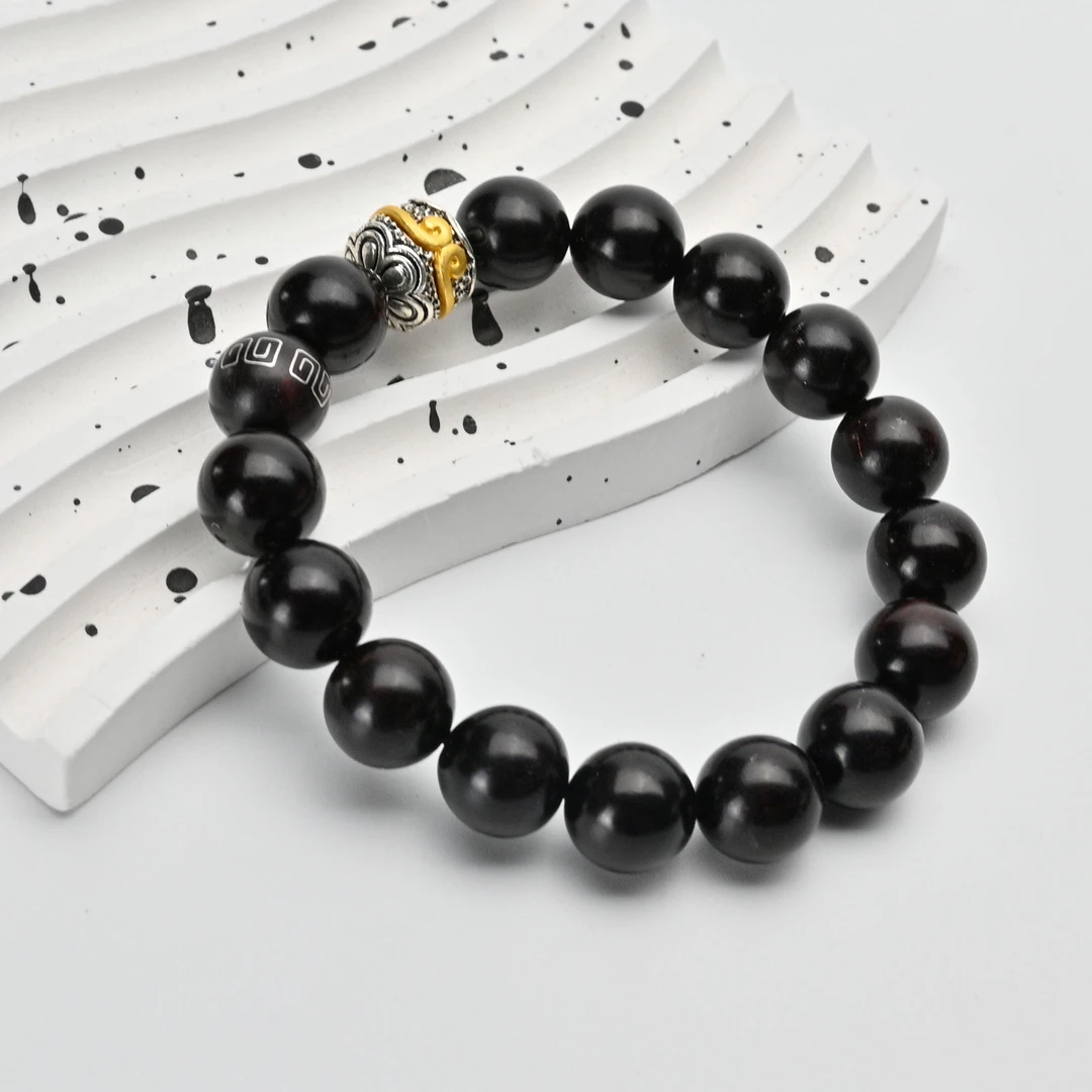 【金箍】小叶紫檀高油密1.2cm单圈文玩手串 18 M000721TZYB