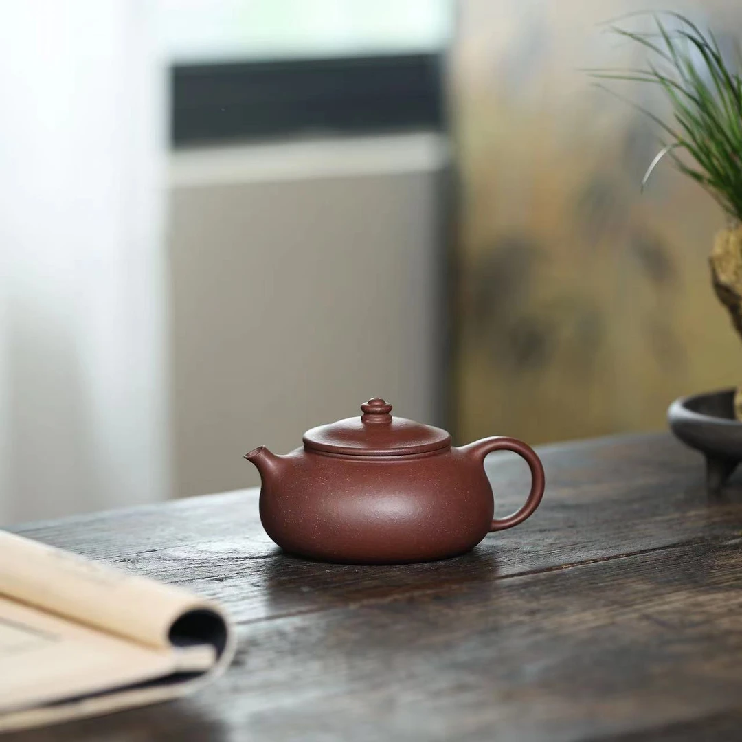 LW紫泥【寒江160CC】宜兴黄龙山紫泥手工紫砂壶