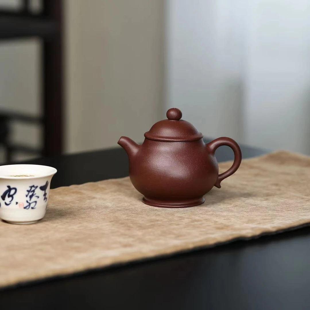 CXM手磨粗砂【小高潘120CC】宜兴黄龙山原矿紫泥手工紫砂壶