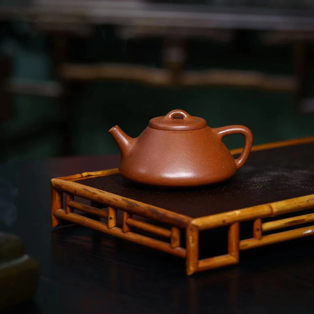 LY朱泥[子冶石瓢250CC]宜兴黄龙山原矿手工紫砂壶