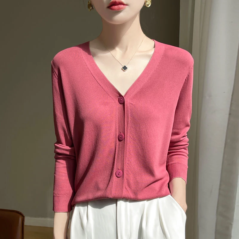 春夏新款外套冰丝防晒开衫空调上衣针织衫洋气薄款针织打底宽松