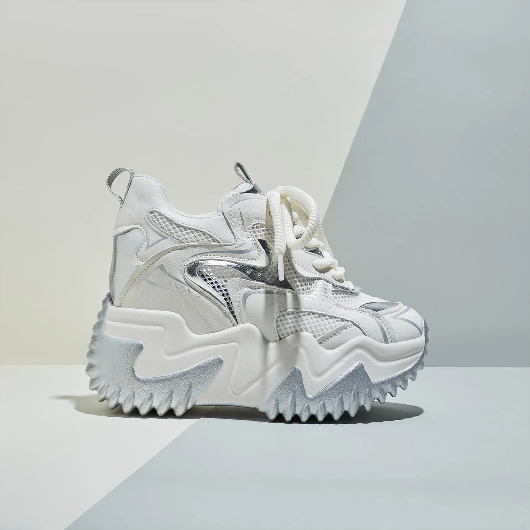 增高12CM夏季新款网面透气运动女休闲鞋厚底百搭小个子老爹鞋W629