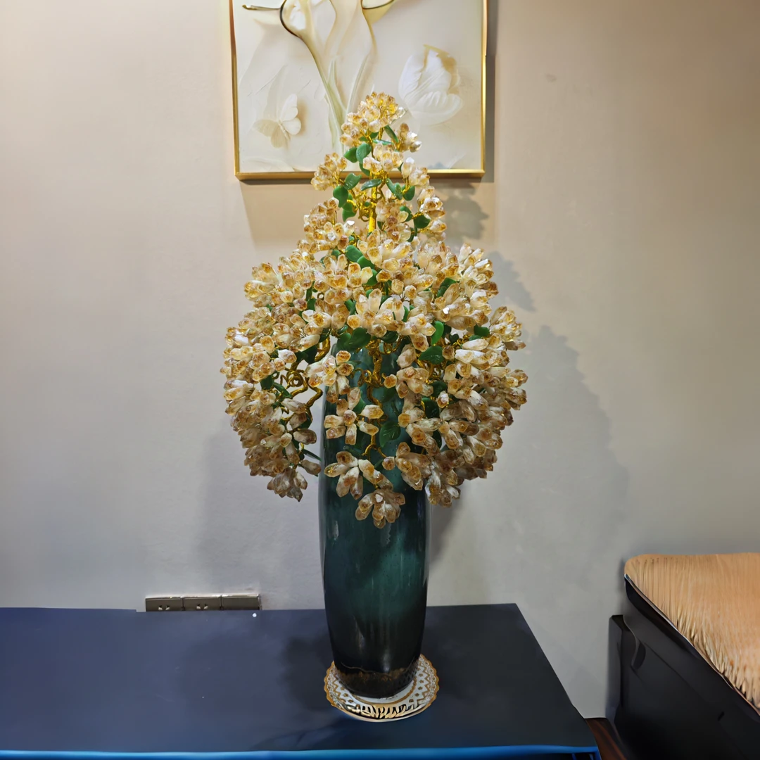 【卓越轻奢原创】三阳开泰高贵优雅天然净透梦幻黄水晶欧式摆件